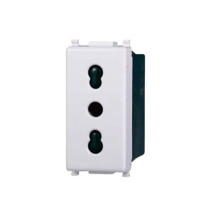 Presa Bipasso 2P+T 16A Ettroit EV2001 compatibile Vimar Plana