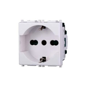 Presa Schuko 2P+T 16A Ettroit EV2102 compatibile Vimar Plana