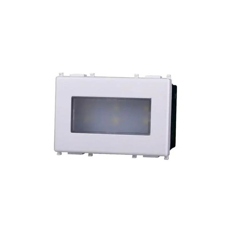 Lampada Segnapasso 3 Moduli LED 220V 3000K ON/OFF Ettroit EV0323 compatibile Vimar Plana