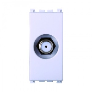 Ettroit Connettore TV SAT a Vite Bianco VA2252B – Compatibile Serie Vimar Arké Bianca