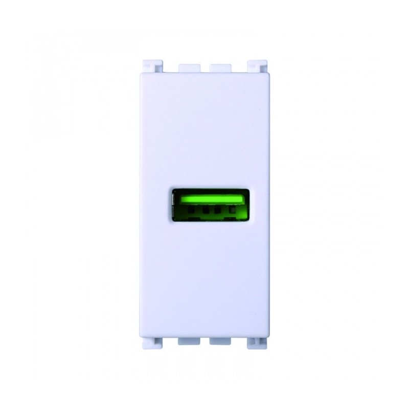 Presa USB 1 Posto 2.1A Bianca VA2401B Ettroit Compatibile Serie Vimar Arké Bianca