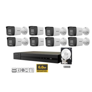KIT VIDEOSORVEGLIANZA IP POE HIKVISION NVR 16 CANALI POE 8 TELECAMERE BULLET 6 M