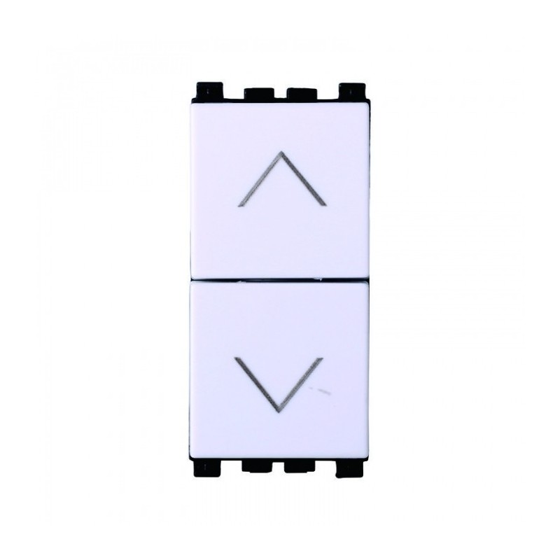 Pulsante Doppio con Interblocco Saliscendi Bianco VA1204B Ettroit  Compatibile Serie Vimar Arké Bianca