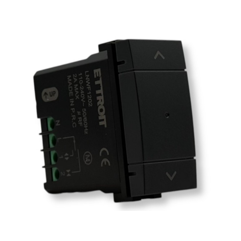 Pulsante per Tapparella Saliscendi Connesso Smart Wifi Tuya Compatibile Con Living Nera