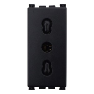 PRESA BIPASSO 2P+T 16A Compatibile Vimar nera  Modulo Presa Elettrica Incasso | Ettroit