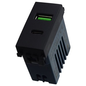 Presa USB 2 in 1 USB-A + USB-C 3,1A – Caricatore da Incasso per Smartphone e Tablet Ettroit  VA3002