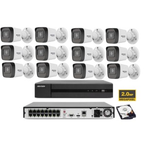 KIT VIDEOSORVEGLIANZA IP POE HIKVISION NVR 16 CANALI POE 12 TELECAMERE 2 MP 1TB