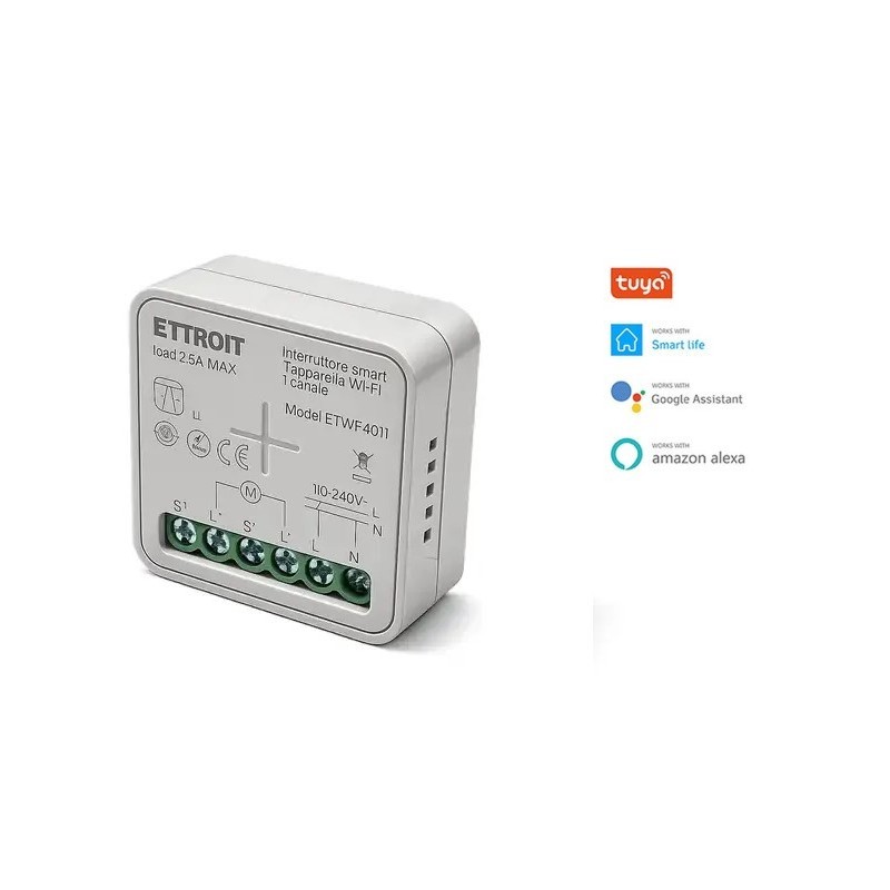 Interruttore Smart WiFi Tapparella 1 Canale 2.5A Modulo Controllo Motore Compatibile Tuya Alexa Google