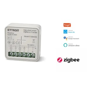 Interruttore Smart Zigbee 2 Canali 10A Modulo Relè Doppio Controllo Compatibile Tuya Alexa Google