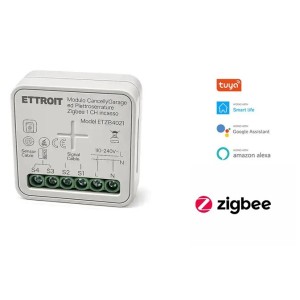 Modulo Smart Zigbee 1CH per Cancelli, Garage ed Elettroserrature da Incasso Compatibile Tuya Alexa Google