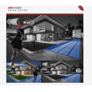Hikvision Telecamera IP Bullet da 4MP Smart Hybrid Light, rilevamento intelligente di persone e veicoli e microfono