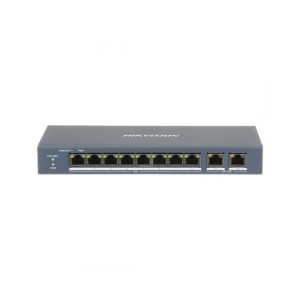 Hikvision DS-3E0310P-E/M Switch di rete 8 Porte PoE 10/100Mbps + 2 Porte 10/100/1000Mbps 60W