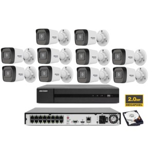 KIT VIDEOSORVEGLIANZA IP POE HIKVISION NVR 16 CANALI POE 10 TELECAMERE 2 MP 1TB