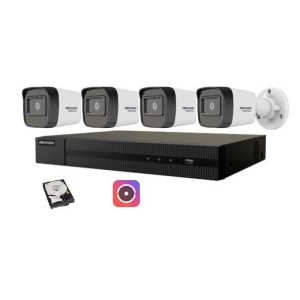 Kit videosorveglianza IP Hikvision Nvr POE 4 Canali 4 telecamere bullet 2mpx 500