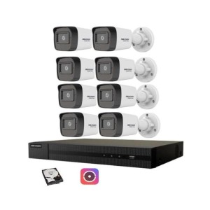 Kit Videosorveglianza Hikvision NVR poe 8 Canali telecamere bullet 2 megapixel 500GB