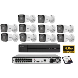 KIT VIDEOSORVEGLIANZA IP POE HIKVISION NVR 16 CANALI POE 10 TELECAMERE 4 MP 1TB