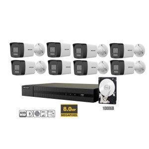 KIT VIDEOSORVEGLIANZA IP POE HIKVISION NVR 16 CANALI POE 4 TELECAMERE BULLET 8 M