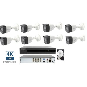 Kit Videosorveglianza Hikvision DVR con 8 Telecamere bullet 8 MP 4K HDD 1 TB