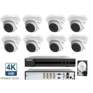 Kit Videosorveglianza Hikvision DVR con 8 Telecamere dome 8 MP 4K HDD 1 TB