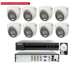 KIT videosorveglianza analogico Hikvision DVR 8 canali 8 telecamere colorvu 2 MP