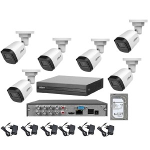 Kit videosorveglianza dahua DVR 8 canali 6 telecamere bullet 5 MP Full HD hd 1TB