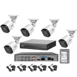 Kit videosorveglianza dahua DVR 8 canali 5 telecamere bullet 5 MP Full HD hd 1TB