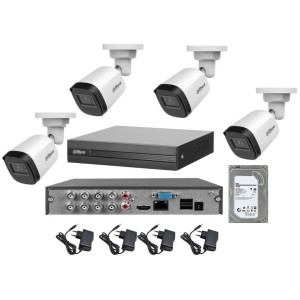 Kit videosorveglianza dahua DVR 8 canali 4 telecamere bullet 5 MP Full HD hd 1TB