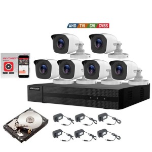 KIT VIDEOSORVEGLIANZA HIKVISION DVR 8 CANALI 6 TELECAMERE 2 MPX HD 500 GB