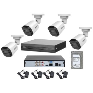 Kit videosorveglianza dahua DVR 4 telecamere bullet 5 MP Full HD hdd 1TB