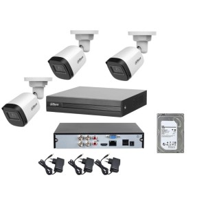 Kit videosorveglianza dahua DVR 3 telecamere bullet 5 MP Full HD hdd 1TB