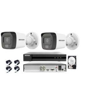 Kit Videosorveglianza HIKVISION DVR 4 Canali 5MP 3K 2 Telecamere Bullet HDD 1TB
