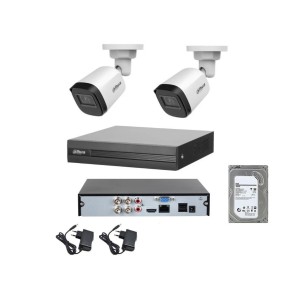 Kit videosorveglianza dahua DVR 2 telecamere bullet 5 MP Full HD hdd 1TB