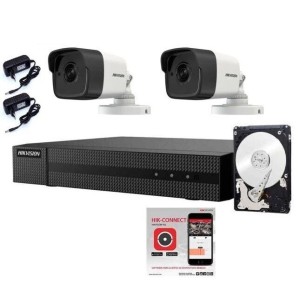 KIT VIDEOSORVEGLIANZA HIKVISION DVR 4 CANALI 3K TELECAMERE BULLET 5 MPX HD 500GB