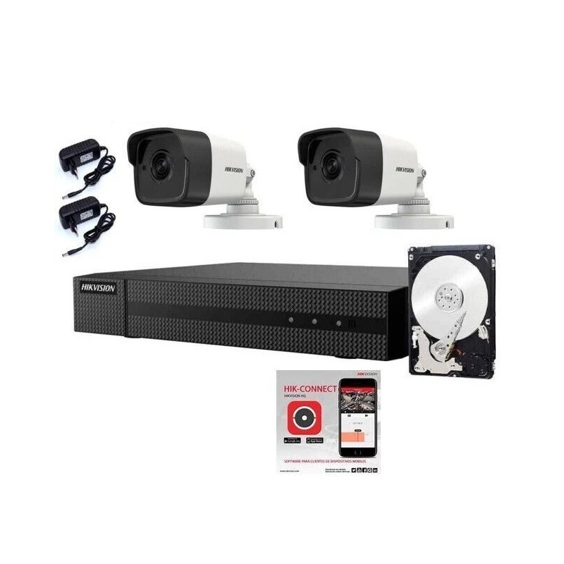 KIT VIDEOSORVEGLIANZA HIKVISION DVR 4 CANALI 3K TELECAMERE BULLET 5 MPX HD 500GB