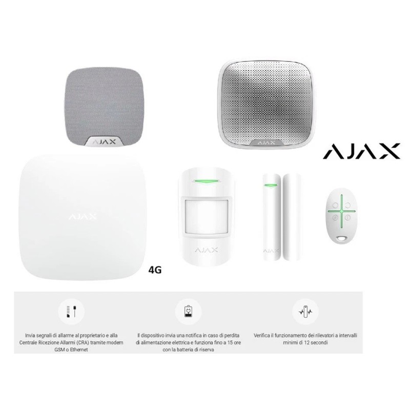 Kit Antifurto Ajax StarterKit 4G Hub 2 + MotionProtect + DoorProtect + SpaceCont