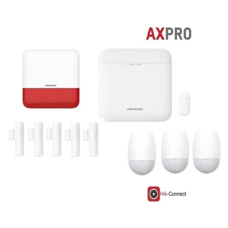 Kit Allarme Hikvision AXPRO GSM Antifurto Casa Wireless 3 Rivelatori 5 Contatti