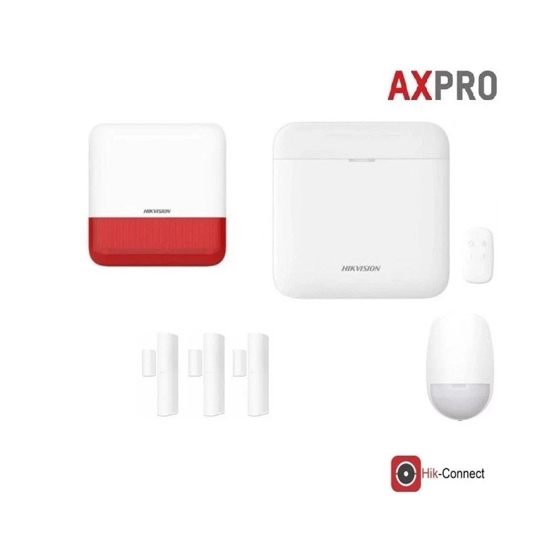 Kit Allarme Hikvision AXPRO GSM Antifurto Casa Wireless Sirena App 3 Contatti