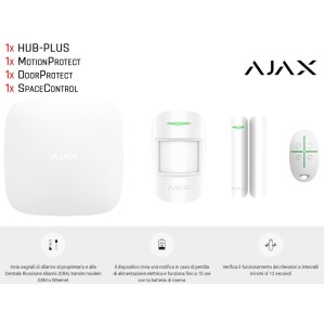 Kit Antifurto Ajax StarterKit 4G Hub 2 4G+ MotionProtect + DoorProtect + SpaceControl