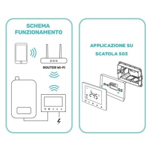 Cronotermostato WIFI Termostato Smart Programmabile da parete o box 503 App
