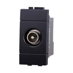 Presa Tv Connettore Maschio Nera Compatibile Bticino Living LN2250