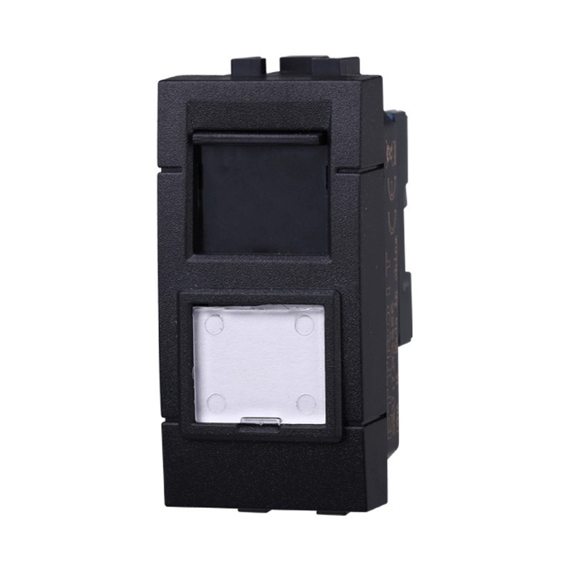 Presa Lan Ethernet Cat5 rj45 Nera Compatibile Bticino Living LN2355