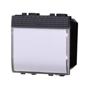 Pulsante Portanome 2p 10A Nera Compatibile Bticino Living LN1901