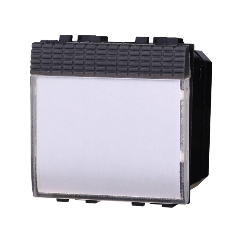 Pulsante Portanome 2p 10A Nera Compatibile Bticino Living LN1901