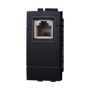 Presa Telefonica RJ11 Nera Compatibile Bticino Matix LN2354