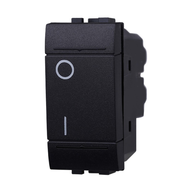 Interruttore Bipolare 0-1 2 p 16A Nero Compatibile Bticino Living LN0402