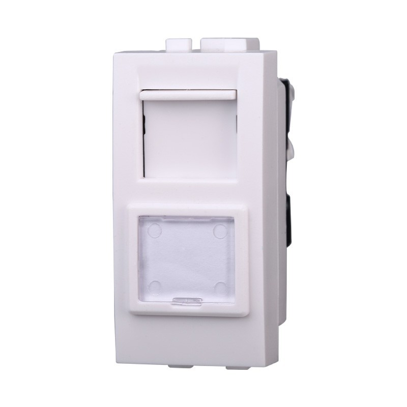 Presa Lan Ethernet Cat5 rj45 Bianca Compatibile Bticino Living LB2355