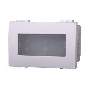Faretto Lampada 3P Moduli Segnapasso LED 220V ON/OFF Luce Calda 3000K compatibile con Supporto Bticino Living Bianco LB0323