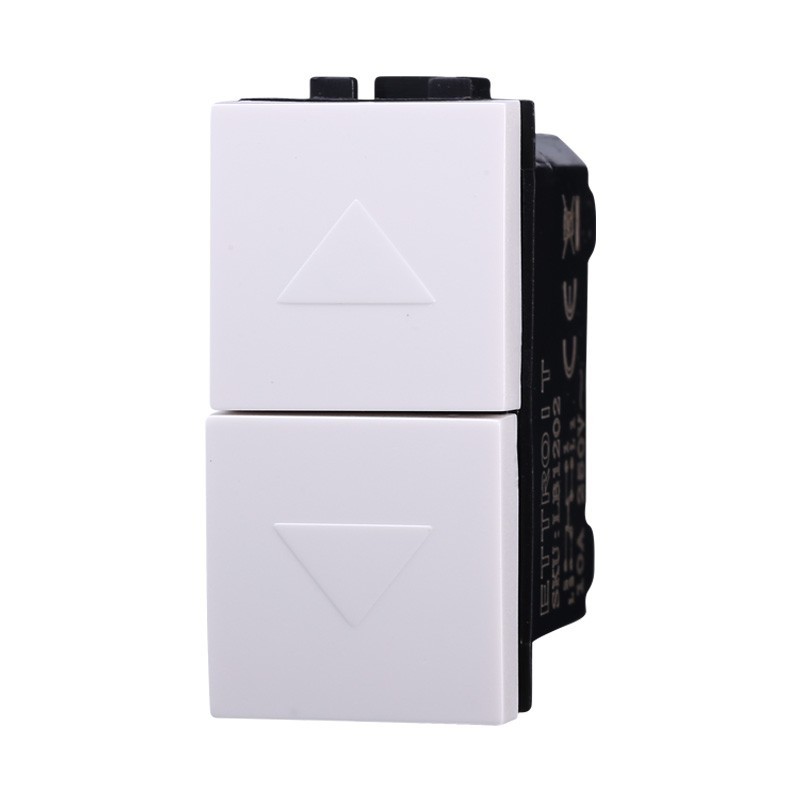 Interruttore Interbloccato Doppio Saliscendi Tapparella Bianco 1p 10A Compatibile Bticino Living LB1204