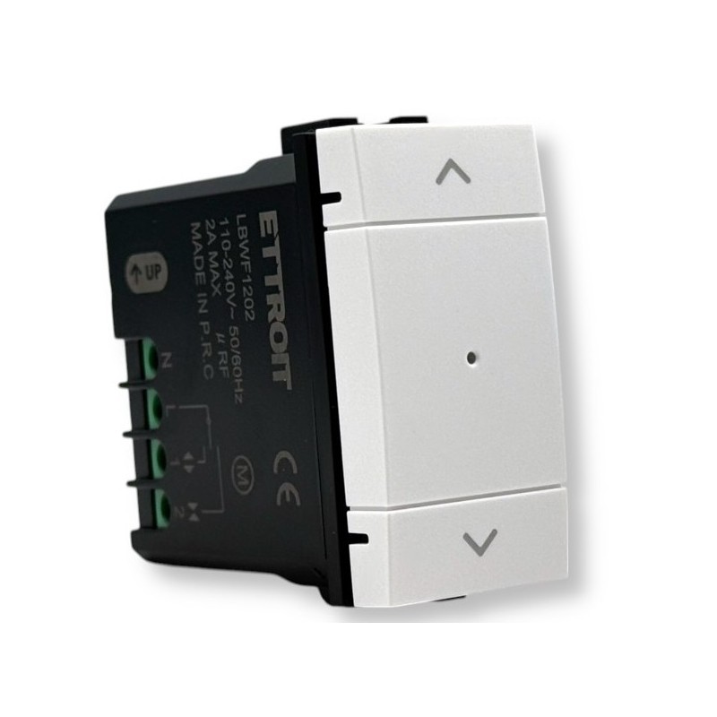 Pulsante per Tapparella Saliscendi Connesso Smart Wifi Tuya Compatibile Con Living Bianca LBWF1202
