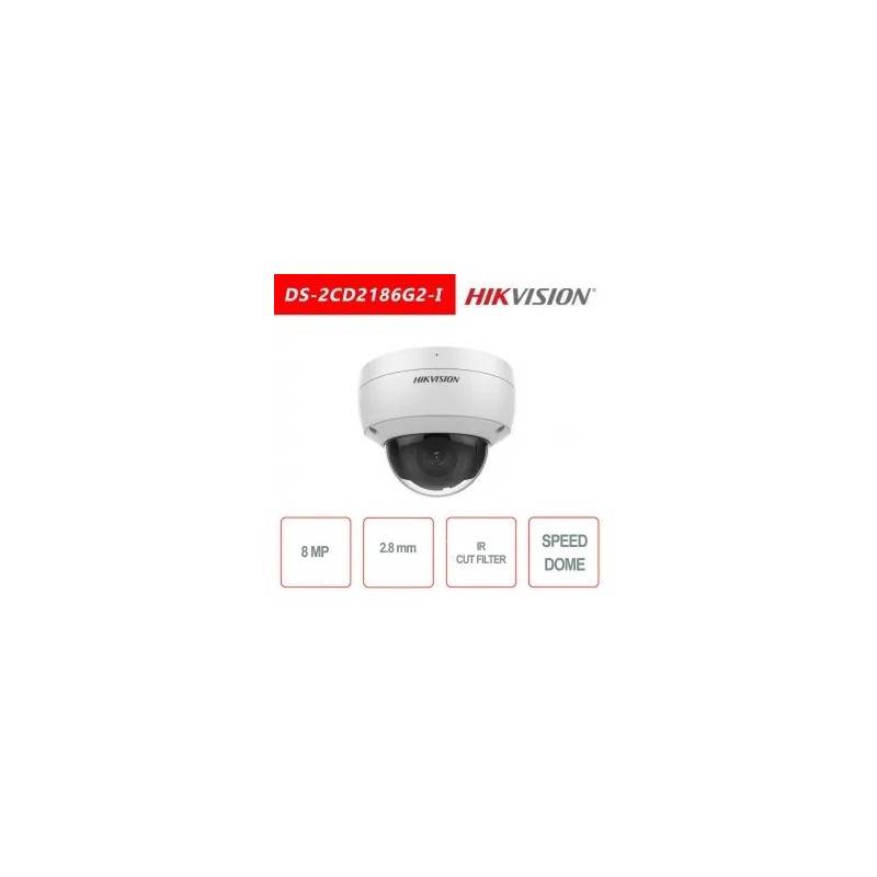 Telecamera IP Mini Dome 8MP Hikvision DS‑2CD2186G2‑I 2.8mm AcuSense EasyIP 4.0